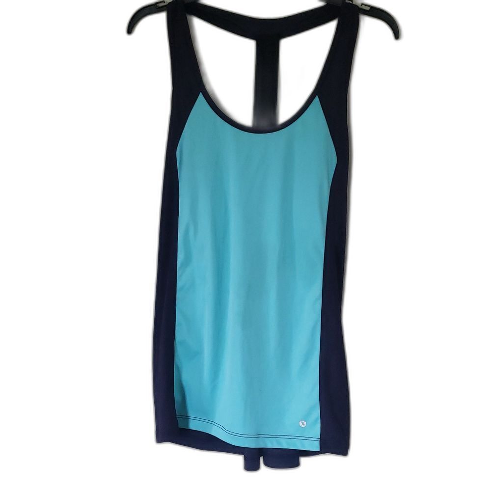 Xersion Women’s Sleeveless Turquoise Green Muscle Tank L | Quick-Dry Workout Tee